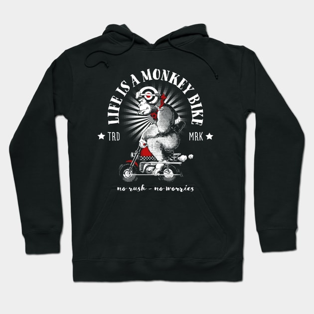 Monkey Bike Gorilla Hoodie by Black Tee Inc